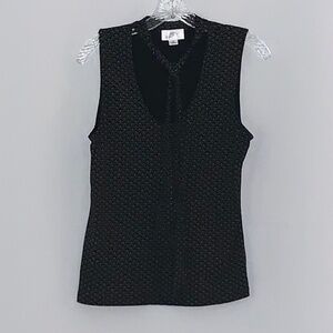 LOFT Black/White Sleeveless Blouse